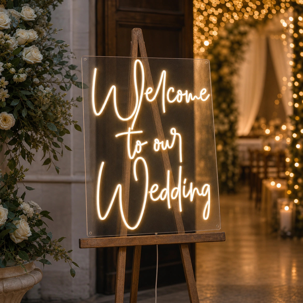 Welcome To The Wedding LED Neon Sign real lifestyle scene