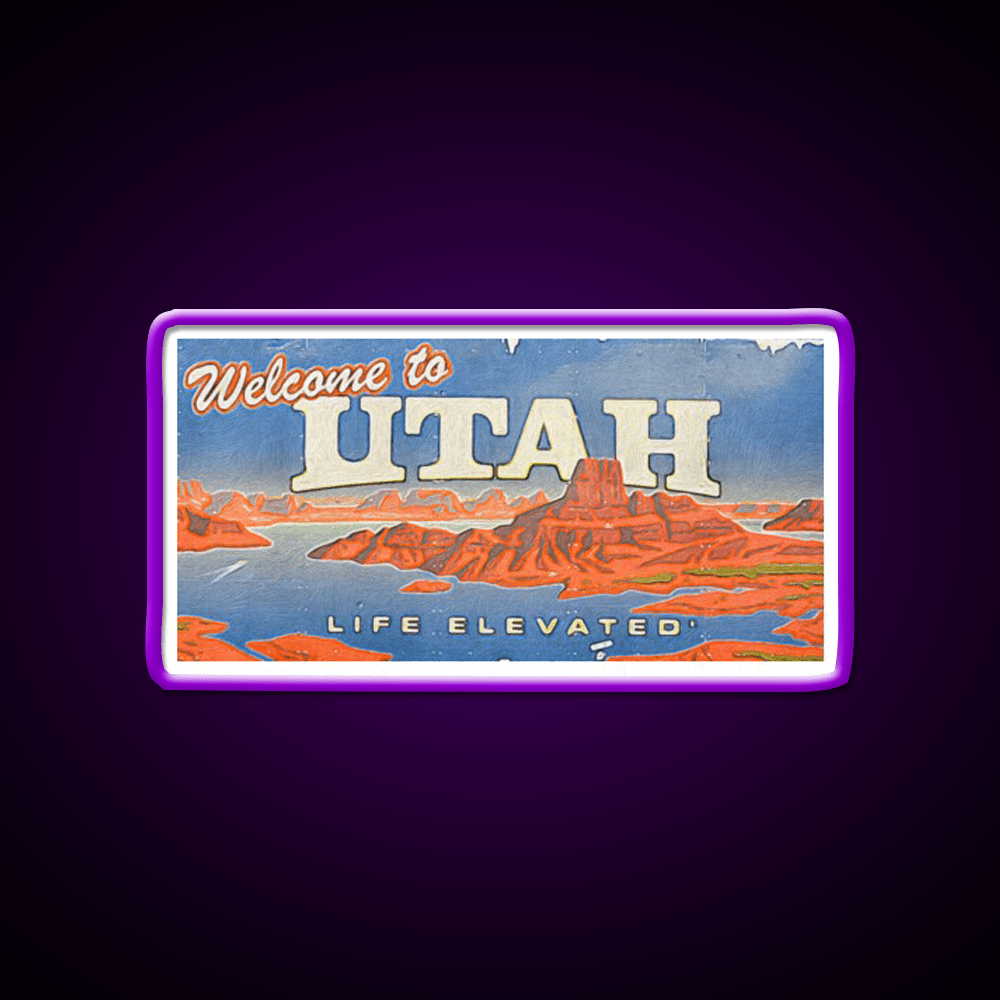 Welcome To Utah Sign Welcome Led Neon Sign Open Sign Rgb Color - Shineneon