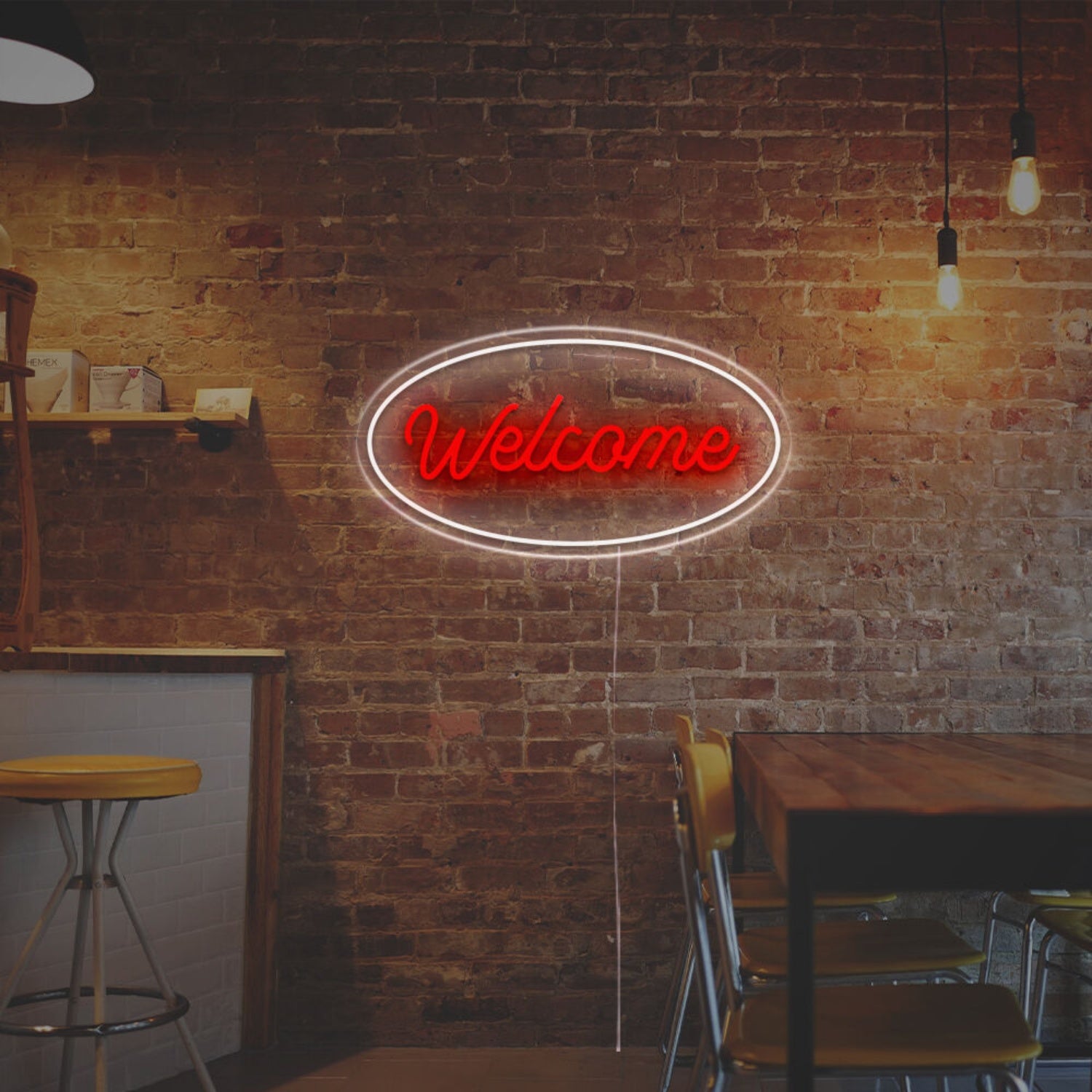 Welcome With Circle Led Neon Sign | Shineneon