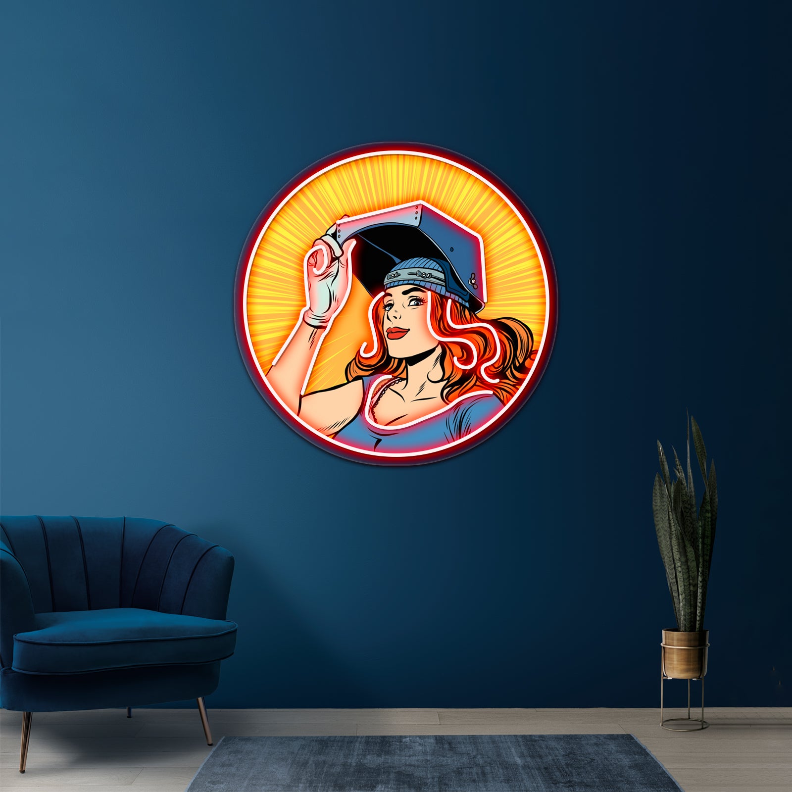 Welder Girl Artwork Neon Signs Custom | Shineneon