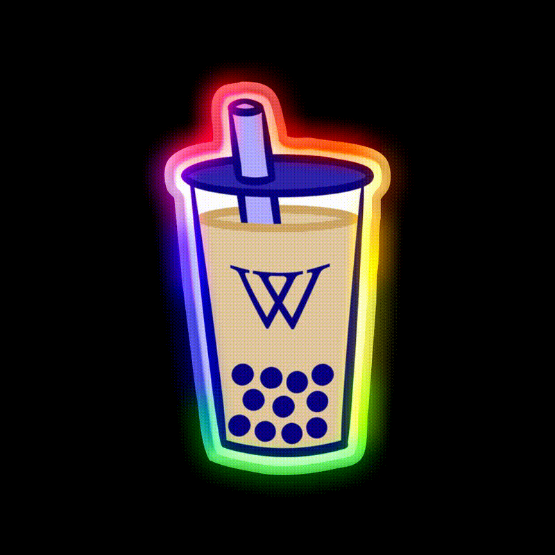 Wellesley Bubble Tea Milk Tea Snack Food Led Neon Sign Rgb Color - LED neon sign close-up detail