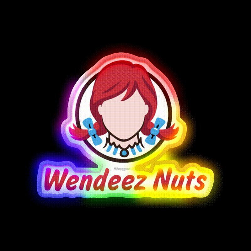 Wendeez Nuts Design Fast Food Led Neon Sign For Burger Place Rgb Color