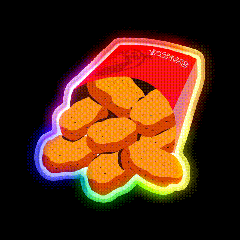 Wendys Chicken Nuggets Fast Food Led Neon Sign For Burger Place Rgb Color