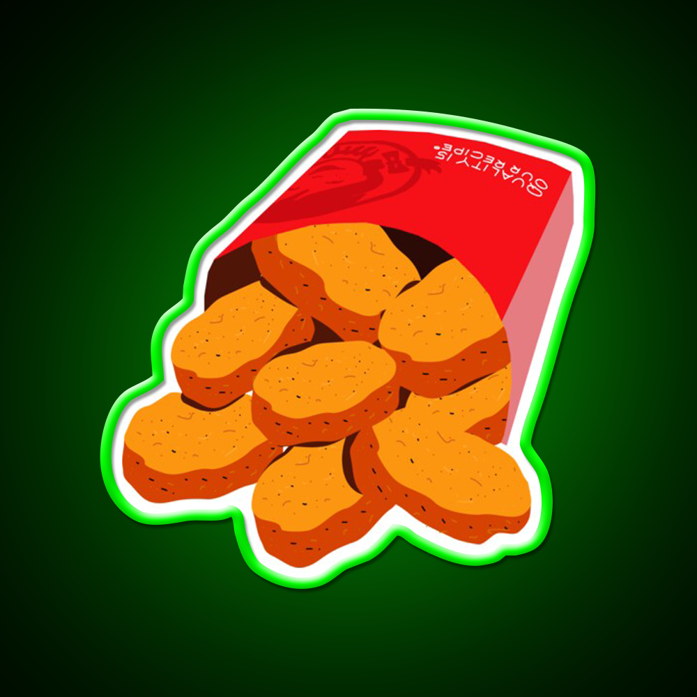Wendys Chicken Nuggets Fast Food Led Neon Sign For Burger Place Rgb Color