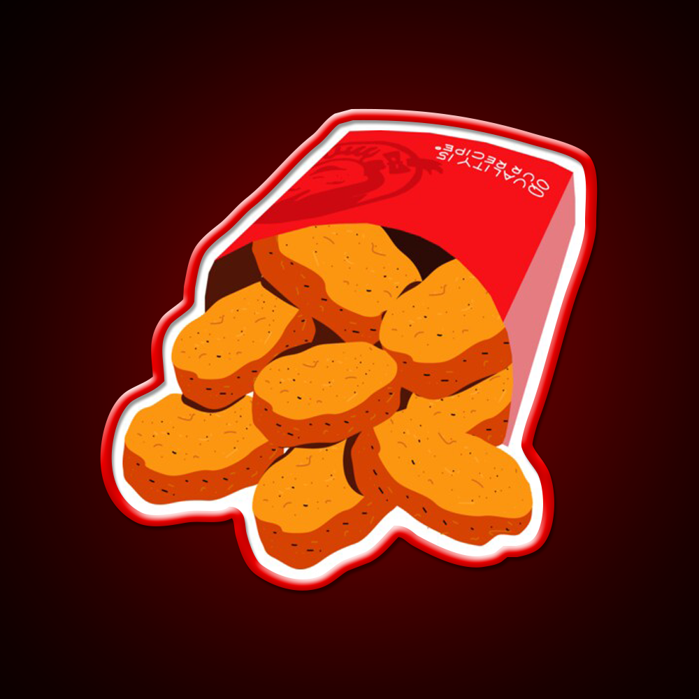 Wendys Chicken Nuggets Fast Food Led Neon Sign For Burger Place Rgb Color