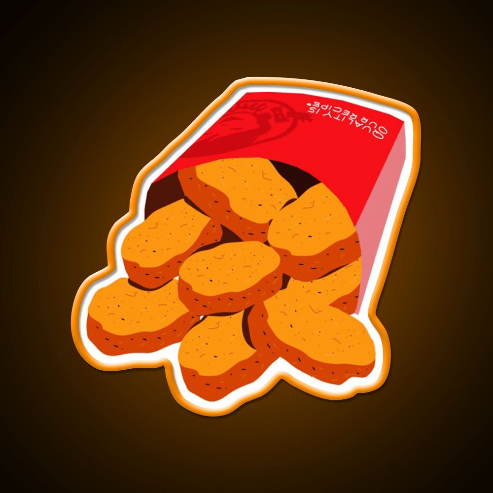 Wendys Chicken Nuggets Fast Food Led Neon Sign For Burger Place Rgb Color - Shineneon