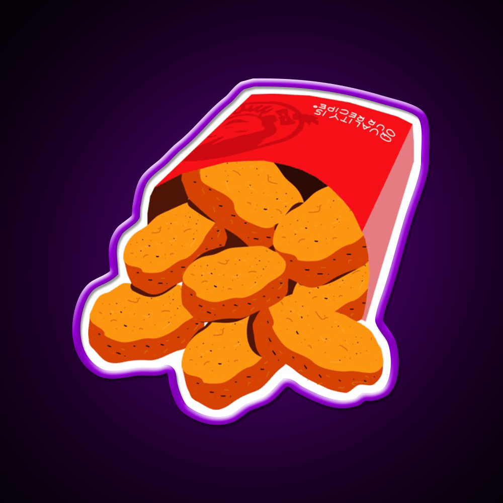 Wendys Chicken Nuggets Fast Food Led Neon Sign For Burger Place Rgb Color - Shineneon