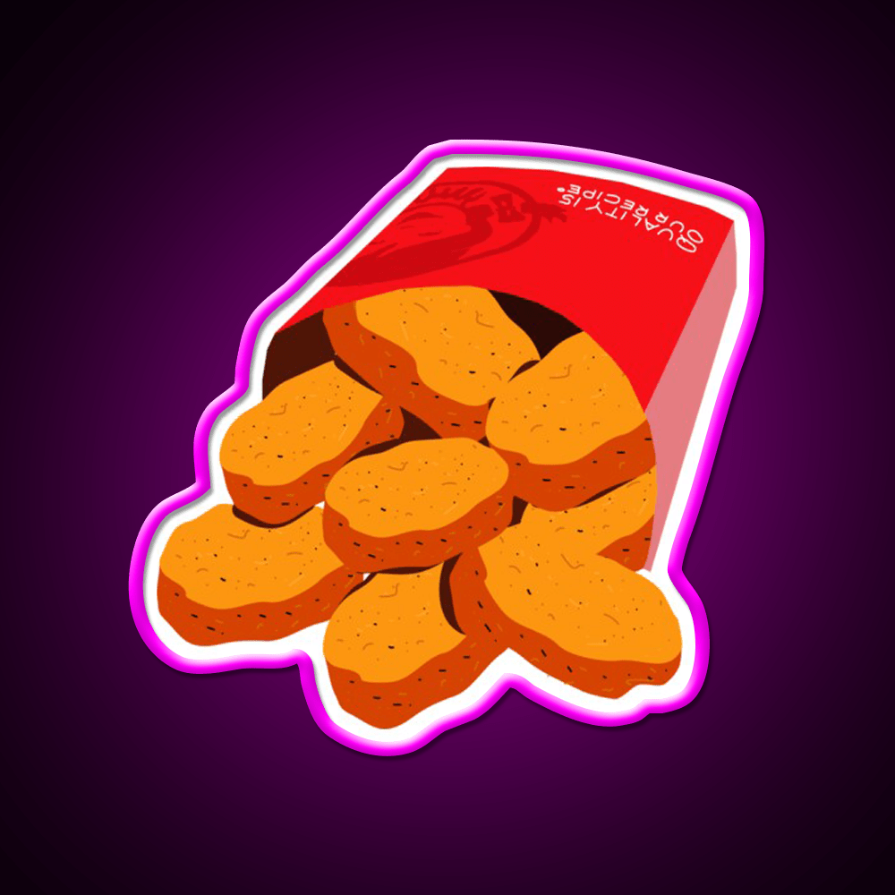 Wendys Chicken Nuggets Fast Food Led Neon Sign For Burger Place Rgb Color - Shineneon
