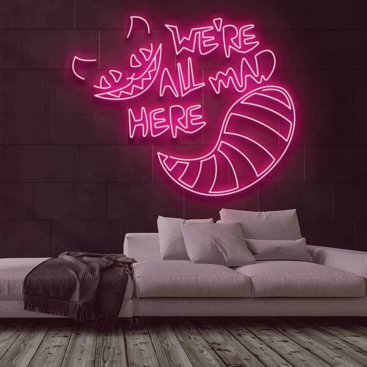 Were All Mad Here Neon Sign For Whimsical And Fun Spaces | Shineneon