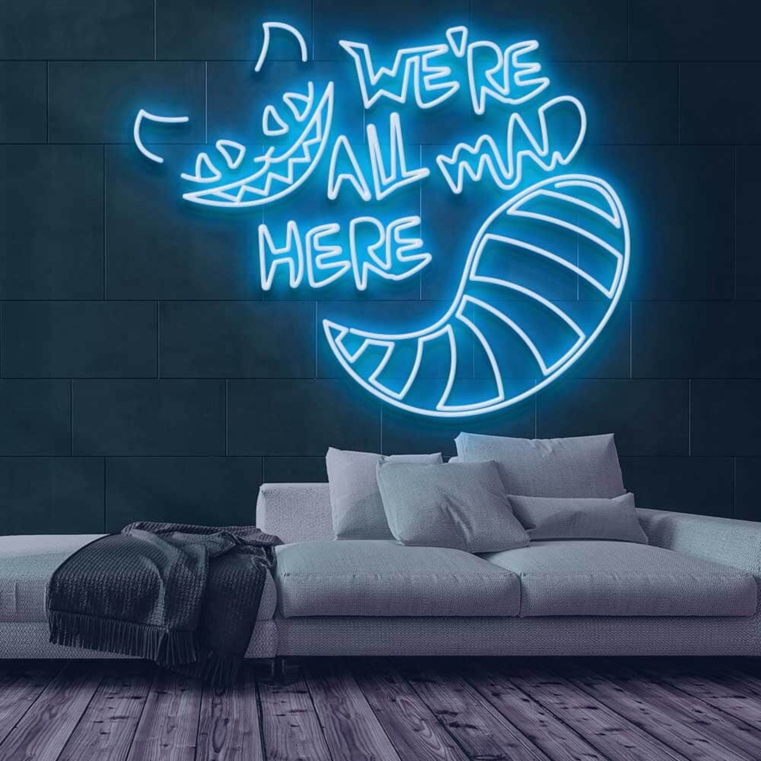 Were All Mad Here Neon Sign For Whimsical And Fun Spaces | Shineneon