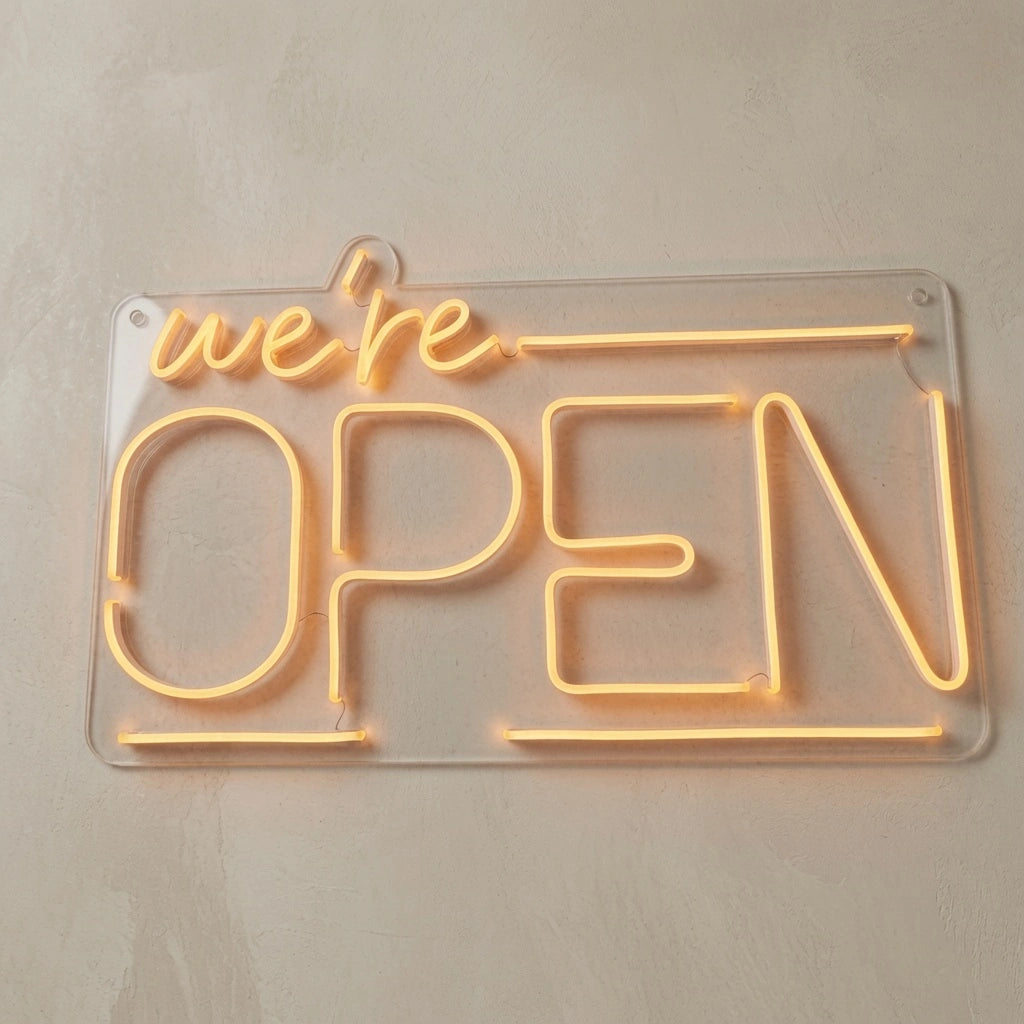 We're Open LED Neon Sign - 01 Original Product Image