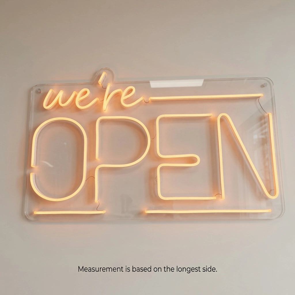 We're Open LED Neon Sign - 04 Size Image