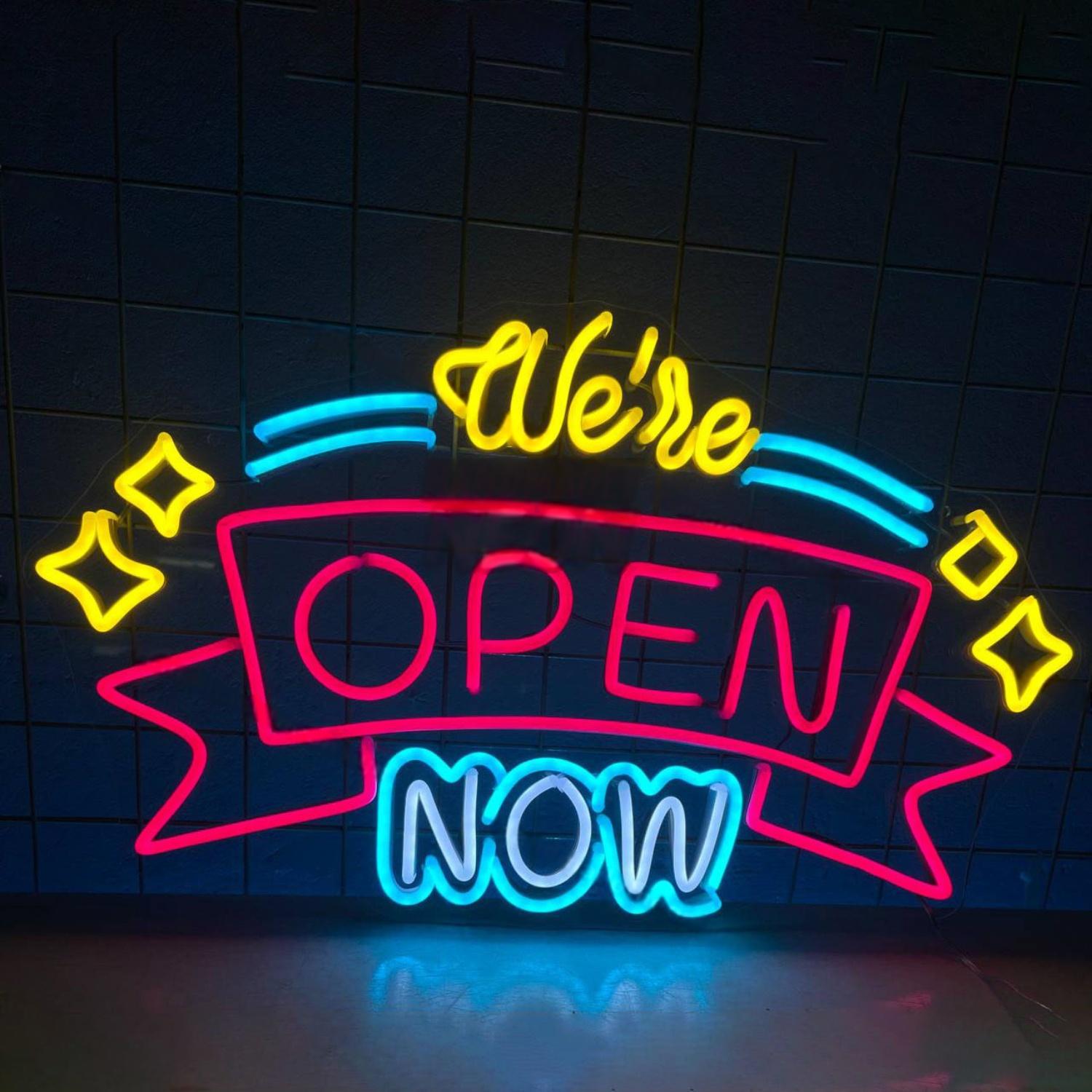 Were Open Now Led Neon Sign Led Decor | Shineneon