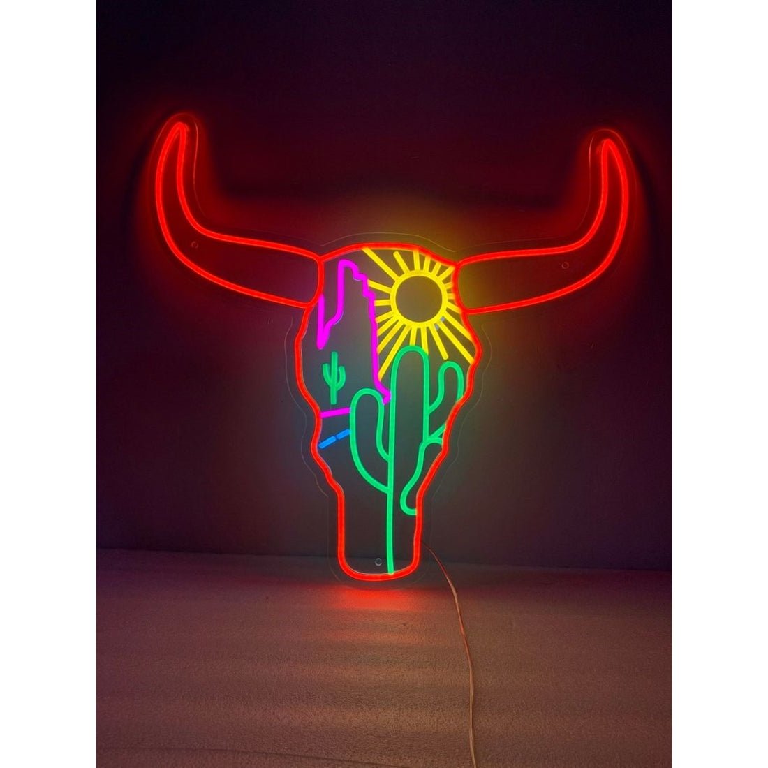 Western Cattle Skull Led Sign Business Neon Sign - Shineneon