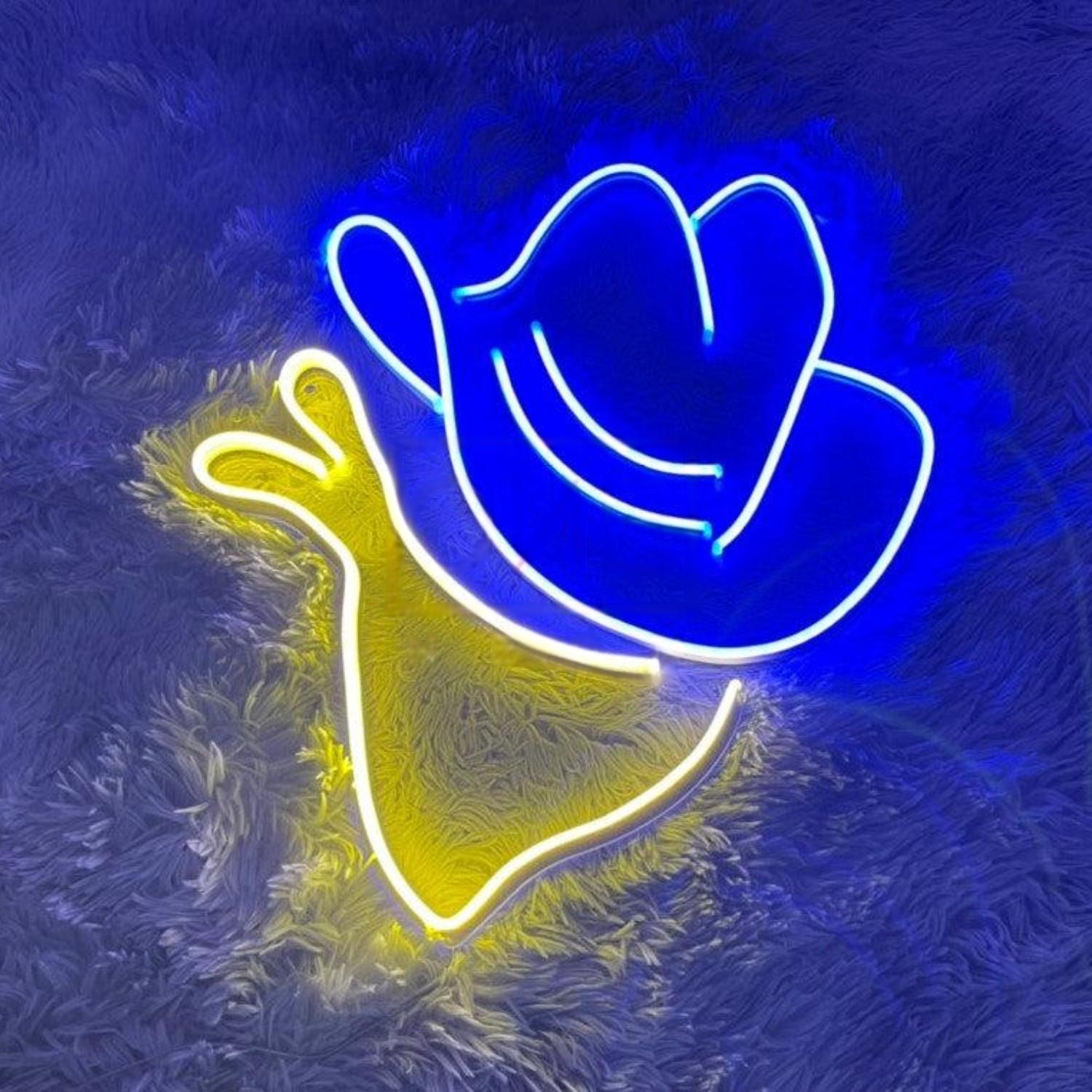 Western Cowboy Hat Bandana Led Neon Sign For Home Bar Decor | Shineneon