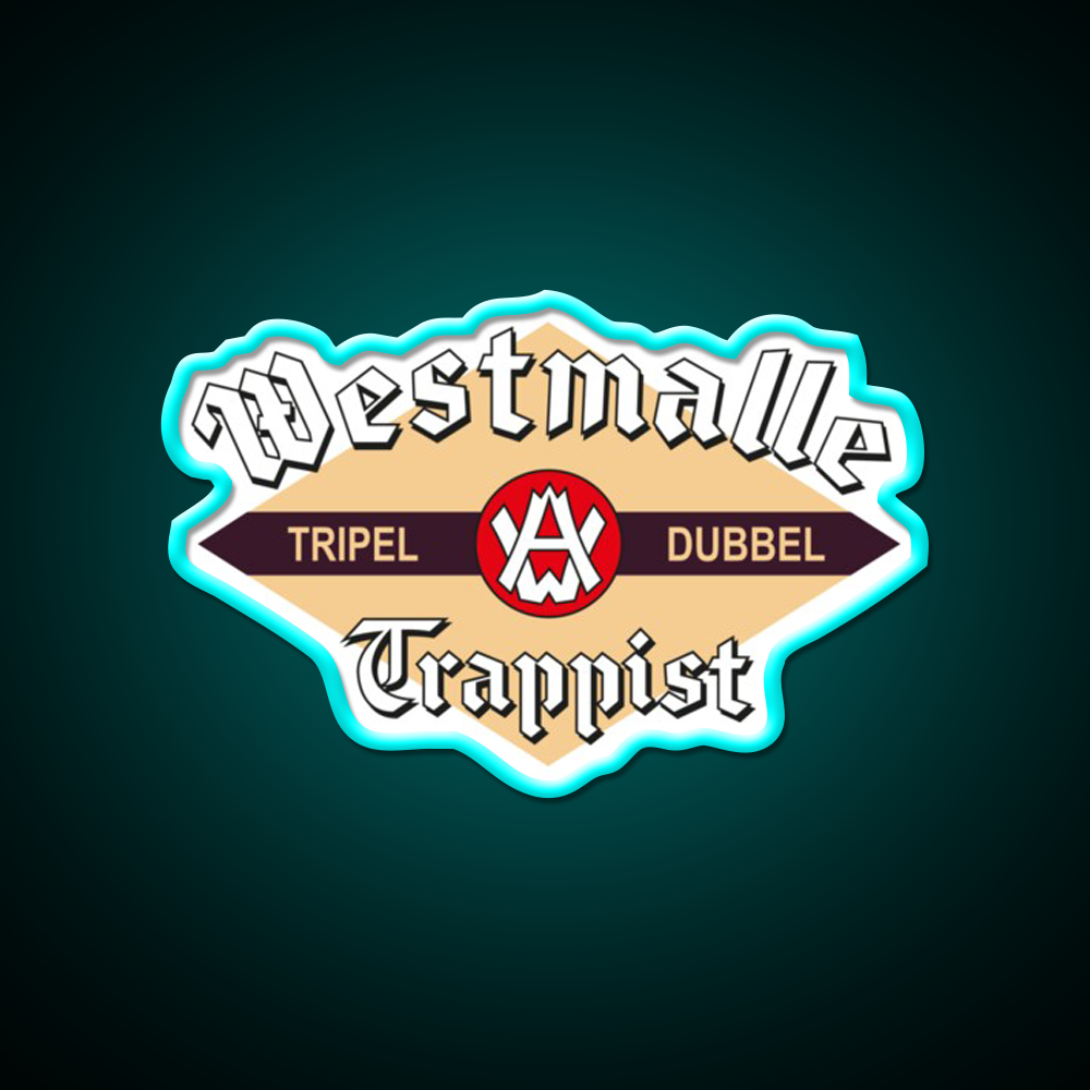 Westmalle Trappist Belgian Beer Logo Beer Bar Decor Led Neon Sign Rgb Color - Size and dimension reference