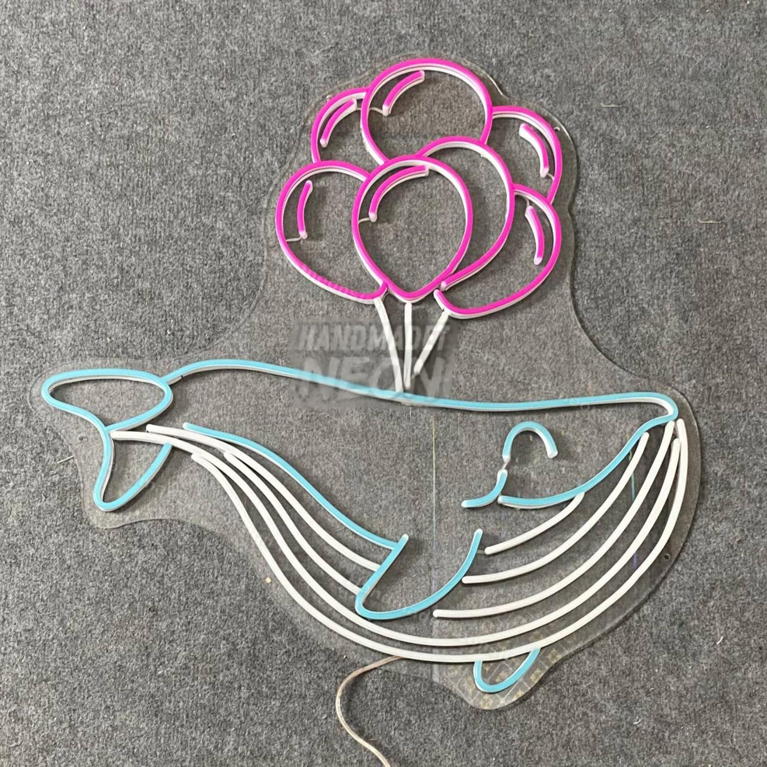 Whale Balloon Led Neon Sign Large Whale Wall Decor | Shineneon