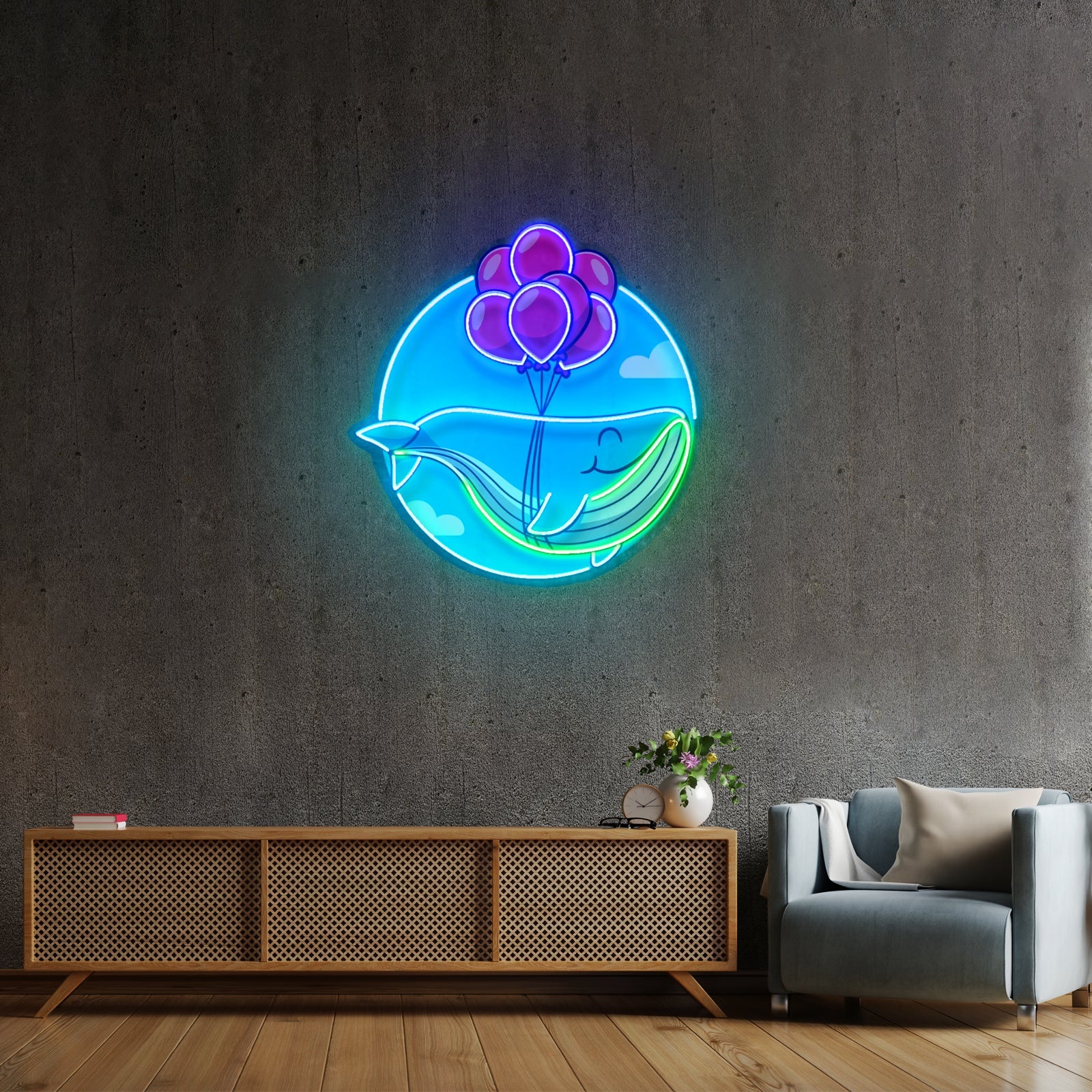 Whale On Mountain Top Led Neon Sign Light Custom Led Signs - Shineneon