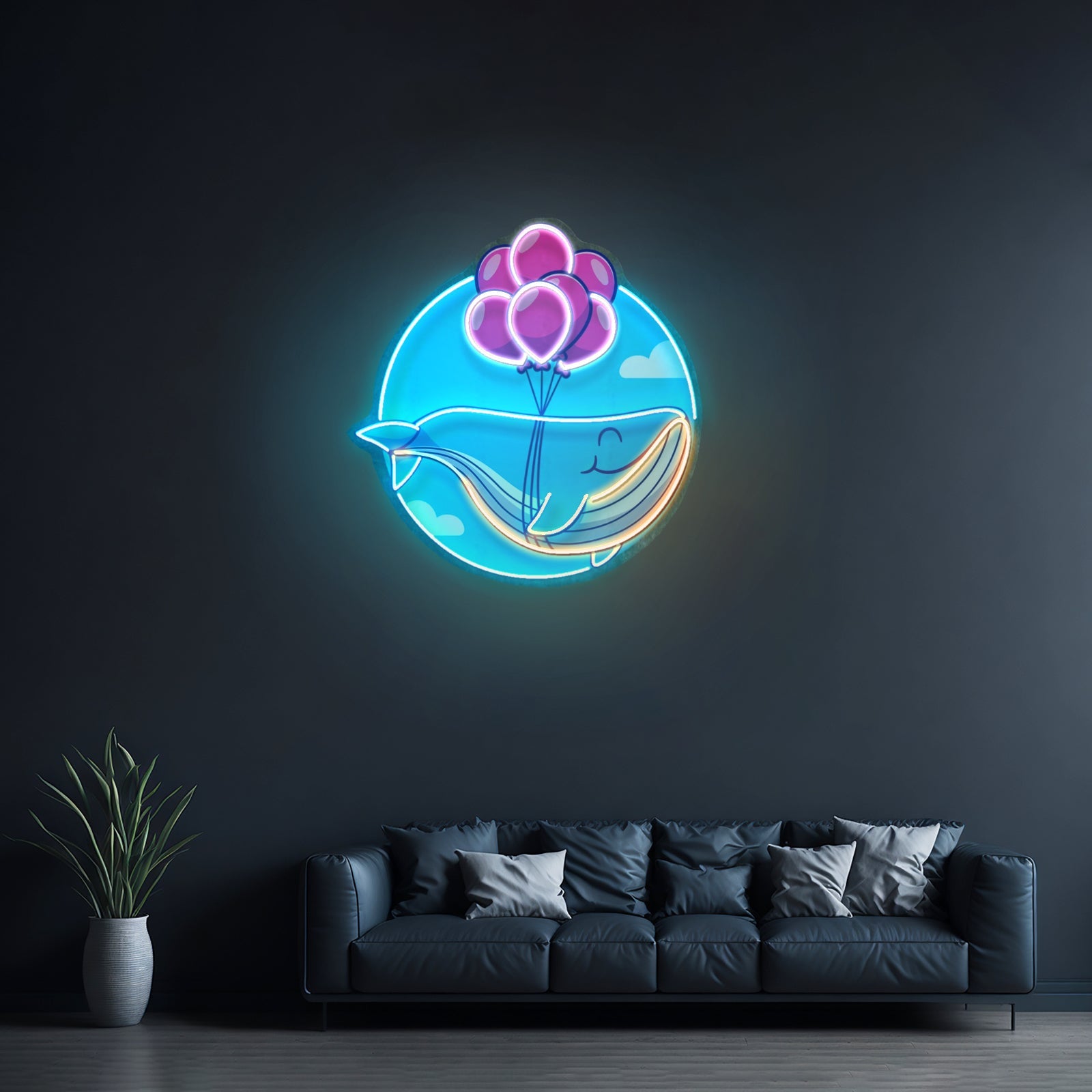 Whale On Mountain Top Led Neon Sign Light Custom Led Signs - Shineneon