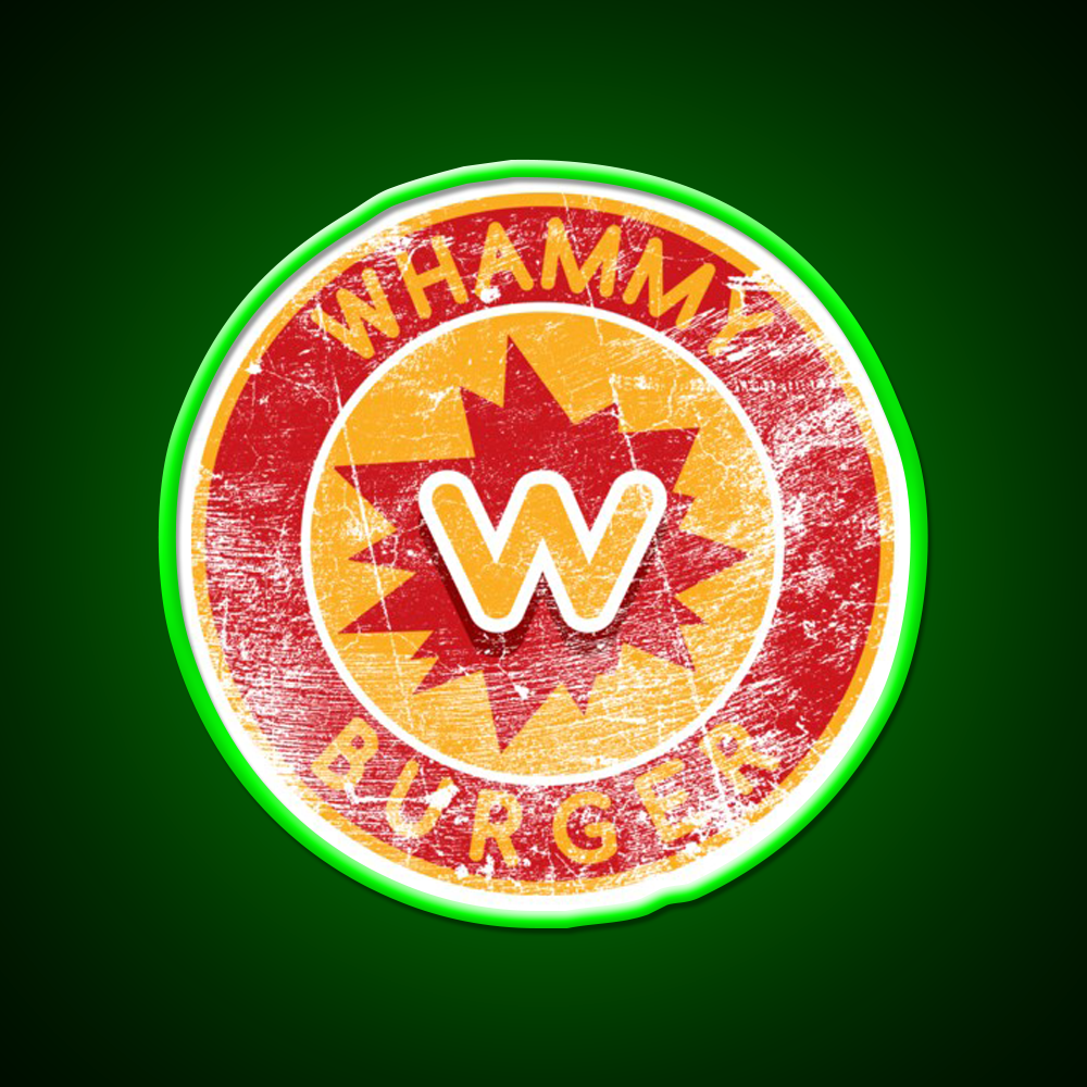 Whammy Burger Falling Down Fast Food Led Neon Sign For Burger Place Rgb Color
