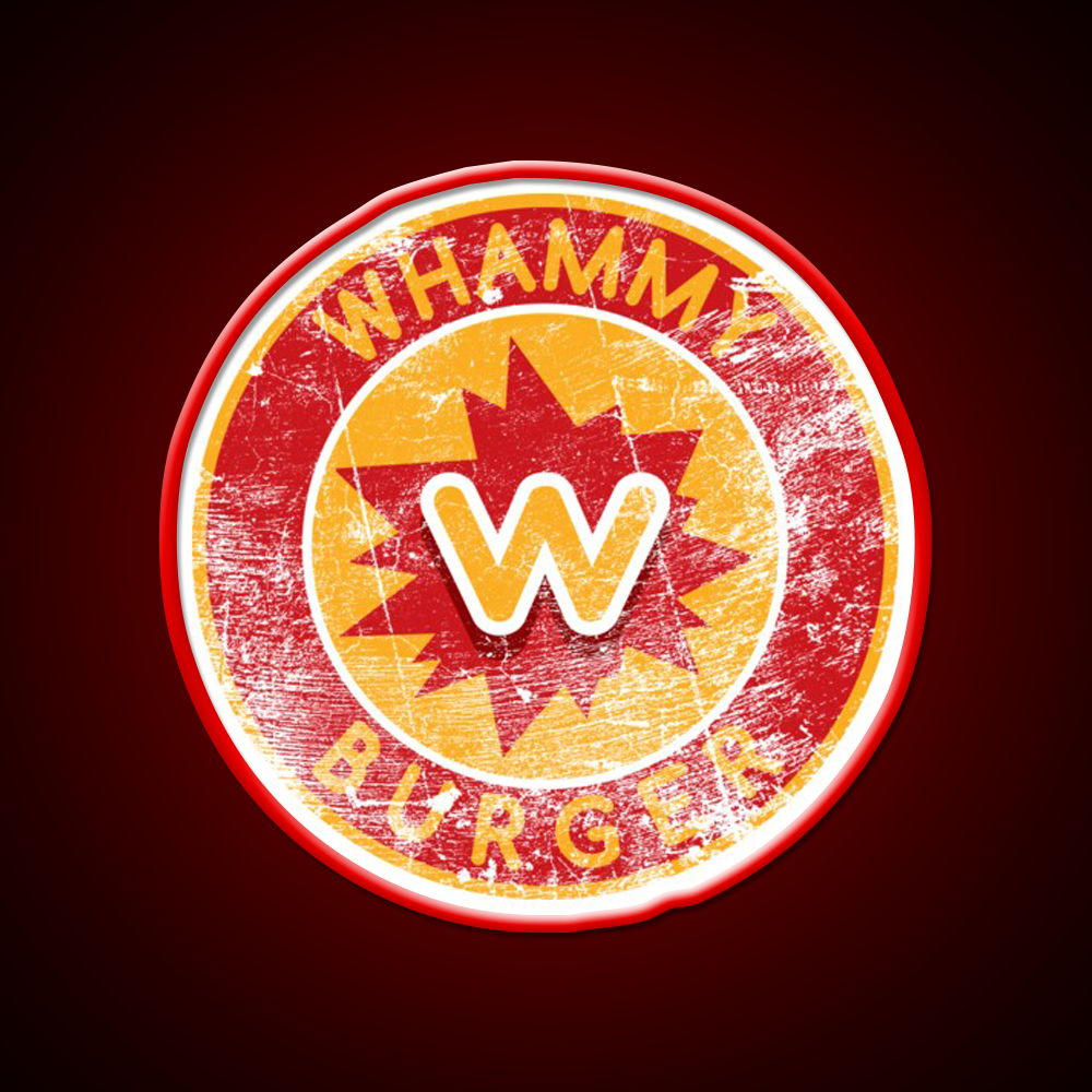 Whammy Burger Falling Down Fast Food Led Neon Sign For Burger Place Rgb Color