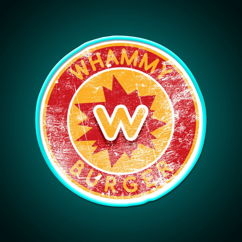 Whammy Burger Falling Down Fast Food Led Neon Sign For Burger Place Rgb Color - Shineneon
