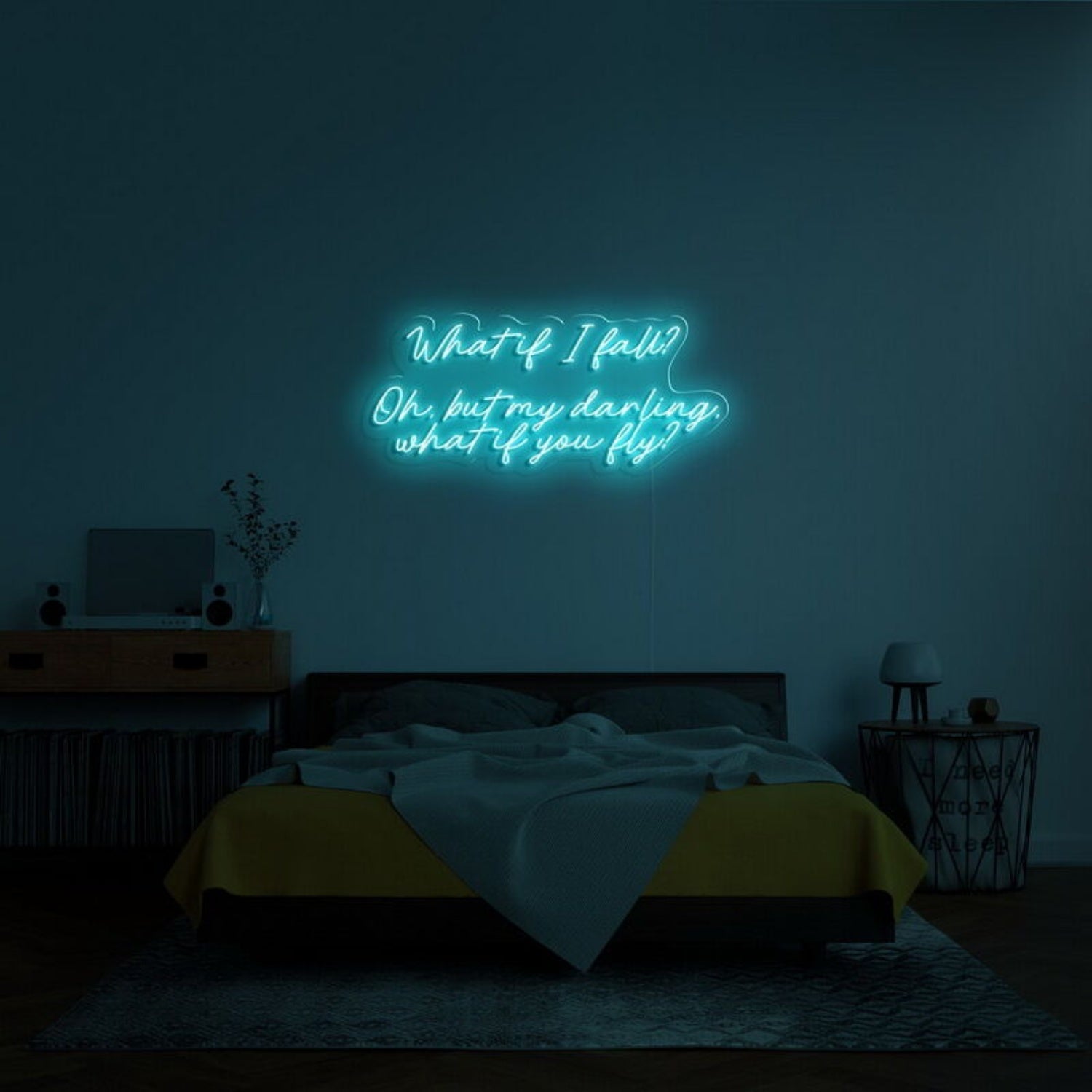 What If I Fall Led Neon Sign Fencouraging Spaces - Shineneon