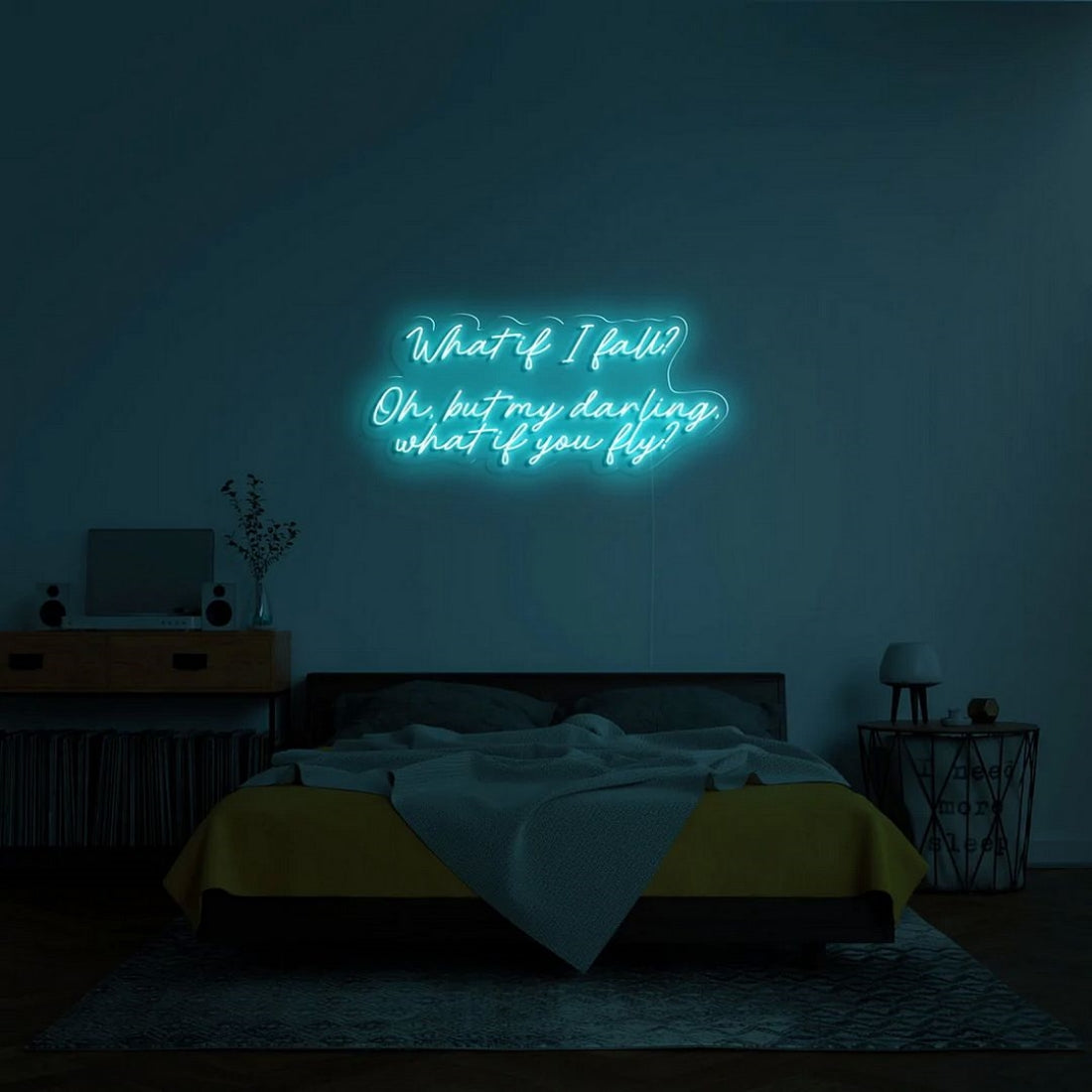 What If I Fall Oh But My Darling What If You Fly Led Sign Business Neon Sign