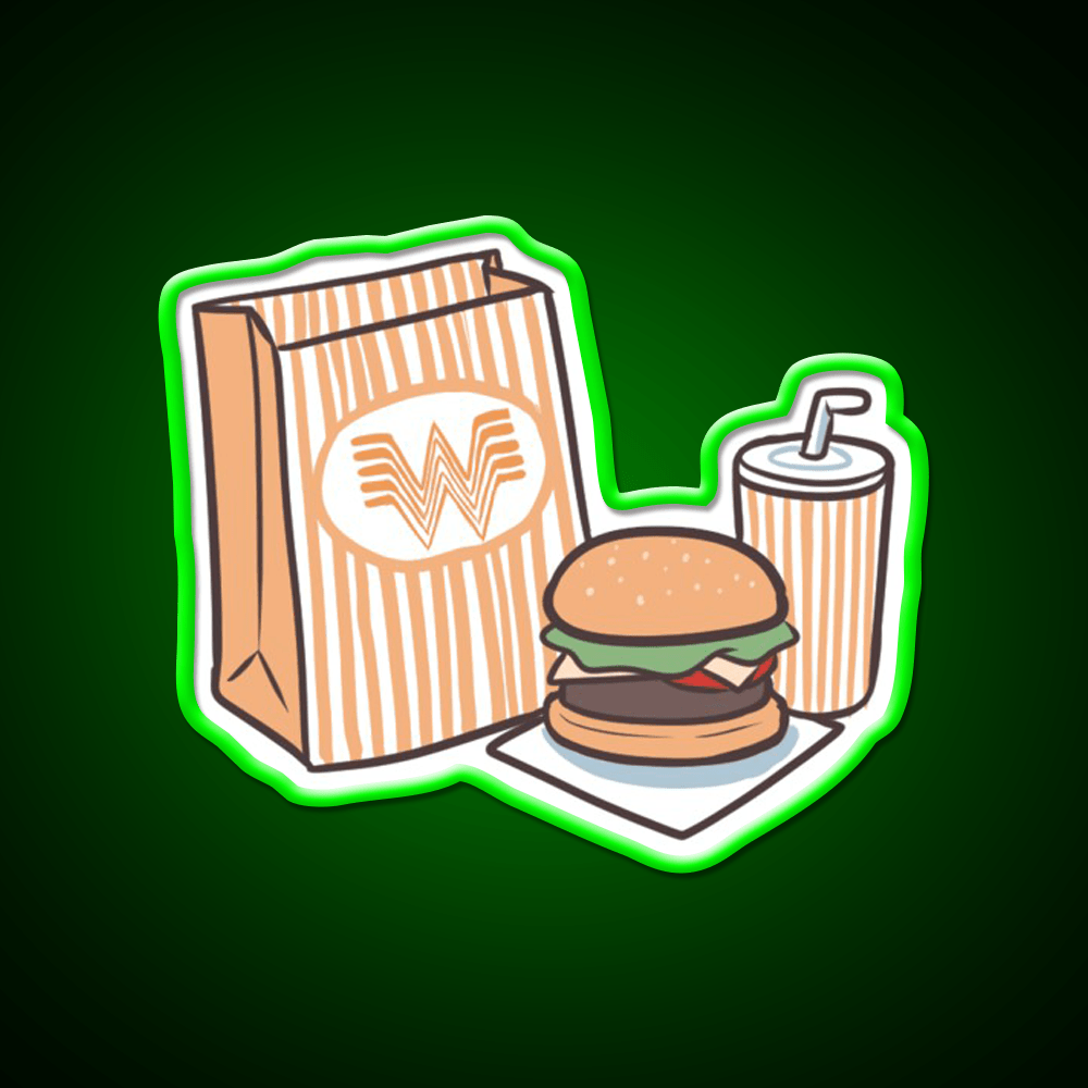 Whataburger Meal Fast Food Led Neon Sign For Burger Place Rgb Color - Shineneon