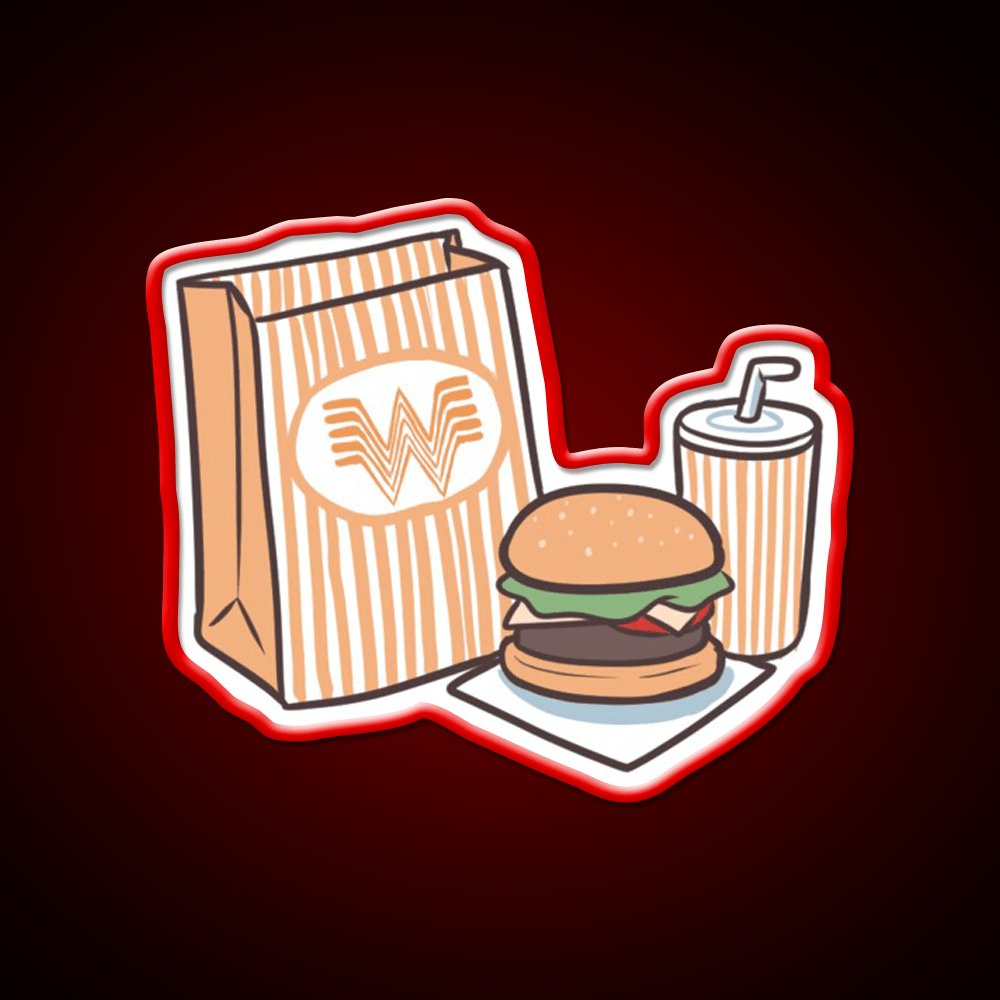 Whataburger Meal Fast Food Led Neon Sign For Burger Place Rgb Color - Shineneon