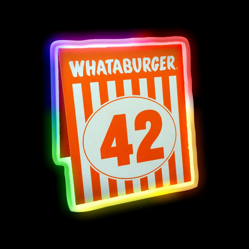 Whataburger Table Tent Fast Food Led Neon Sign For Burger Place Rgb Color - LED neon sign close-up detail