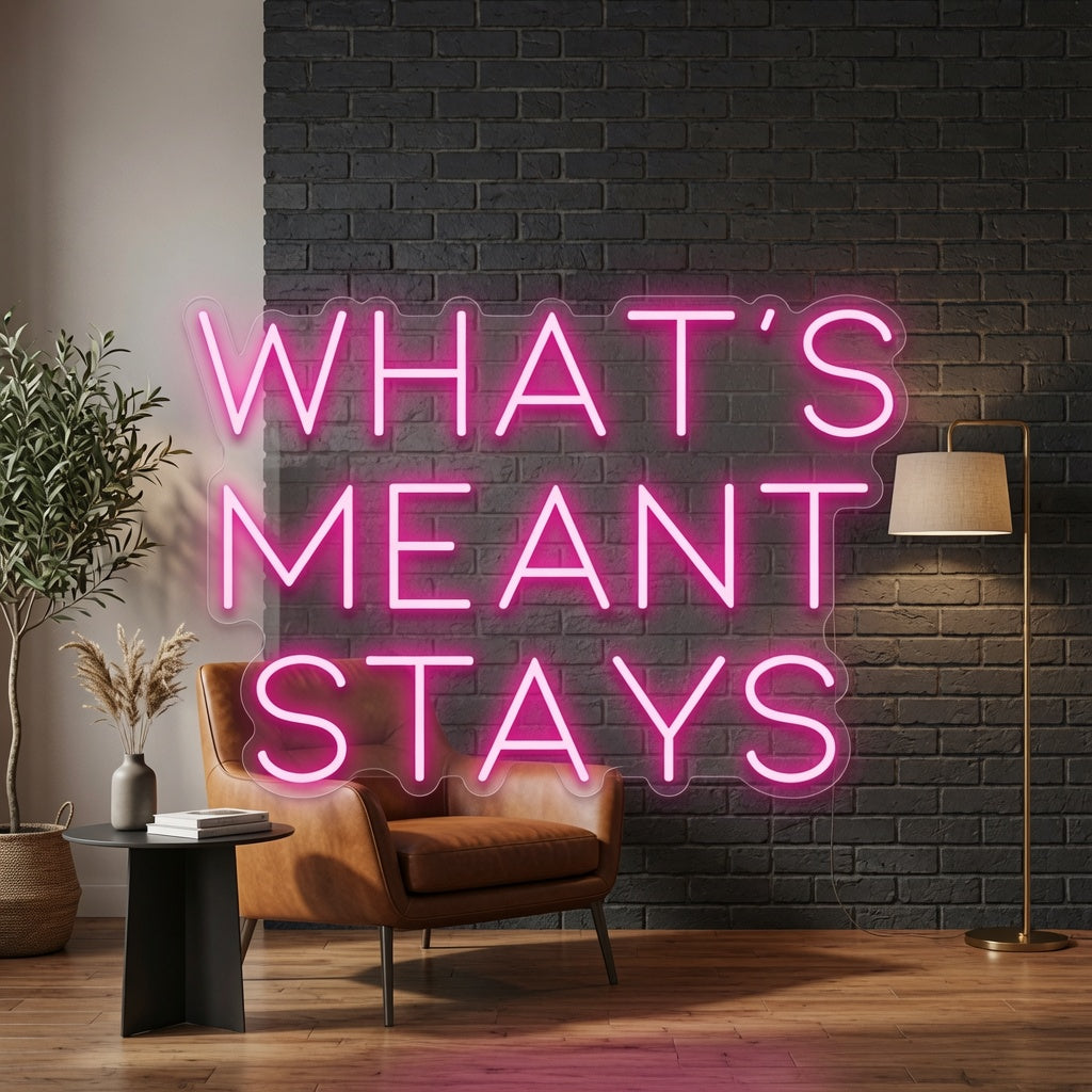 What's Meant Stays LED Neon Sign - 03 Real Lifestyle Scene
