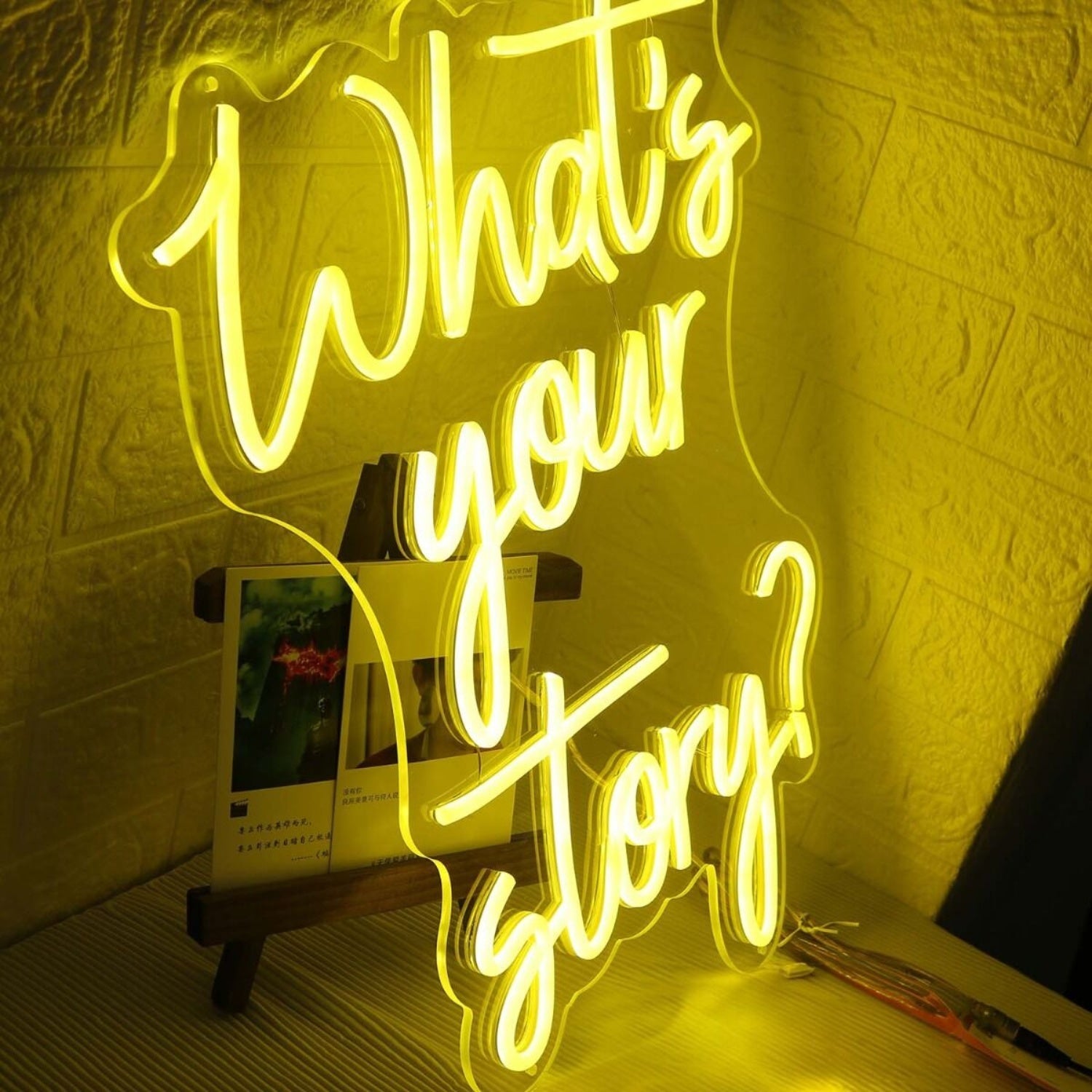 Whats Your Story Yellow Led Neon Sign - Shineneon