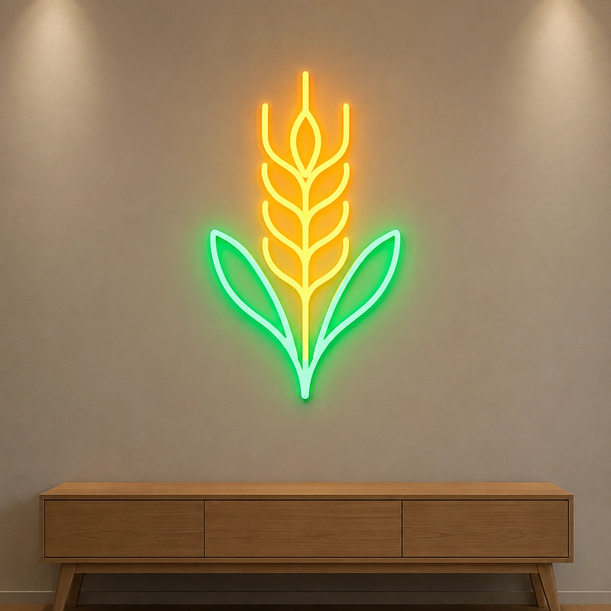 Wheat Ear With Leaves LED Neon Sign color grid