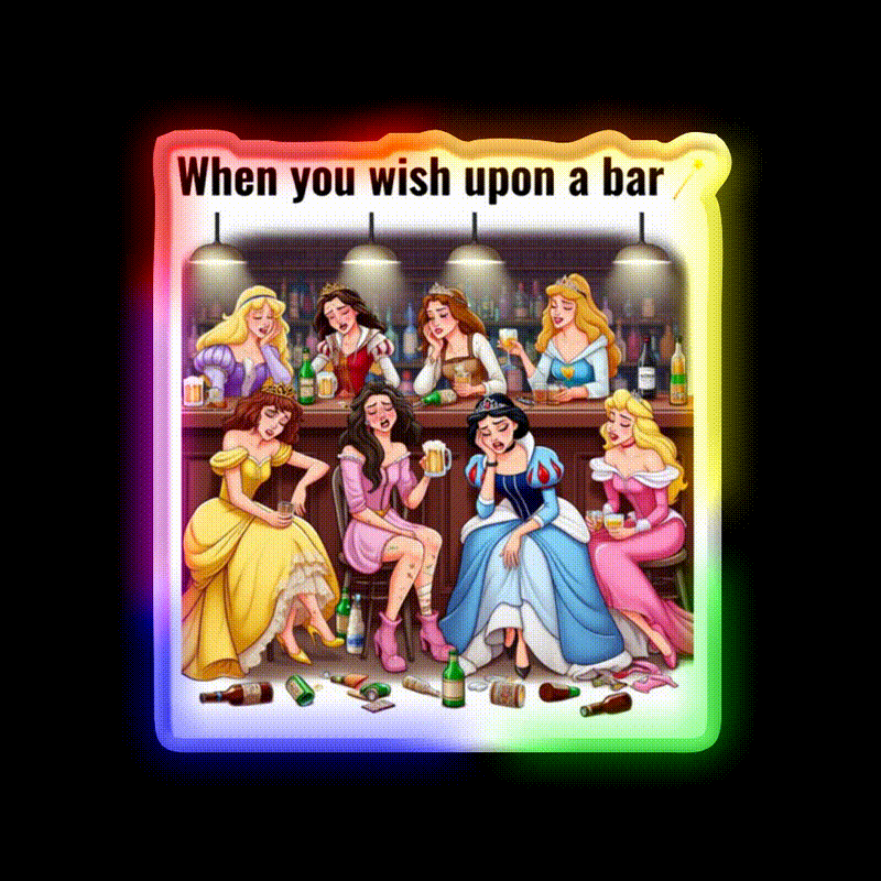 When You Wish Upon A Bar Man Cave Bar Led Neon Sign Rgb Color