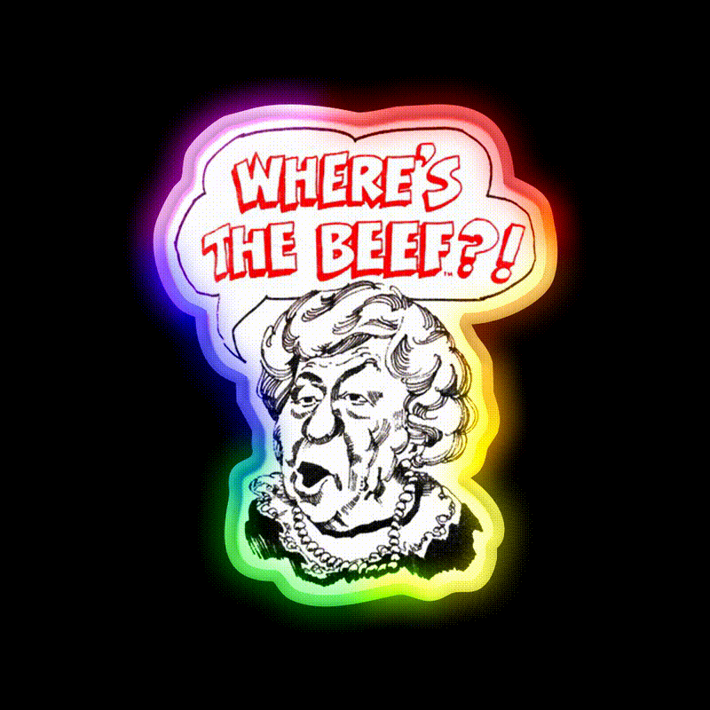 Wheres The Beef Fast Food Led Neon Sign For Burger Place Rgb Color - LED neon sign close-up detail