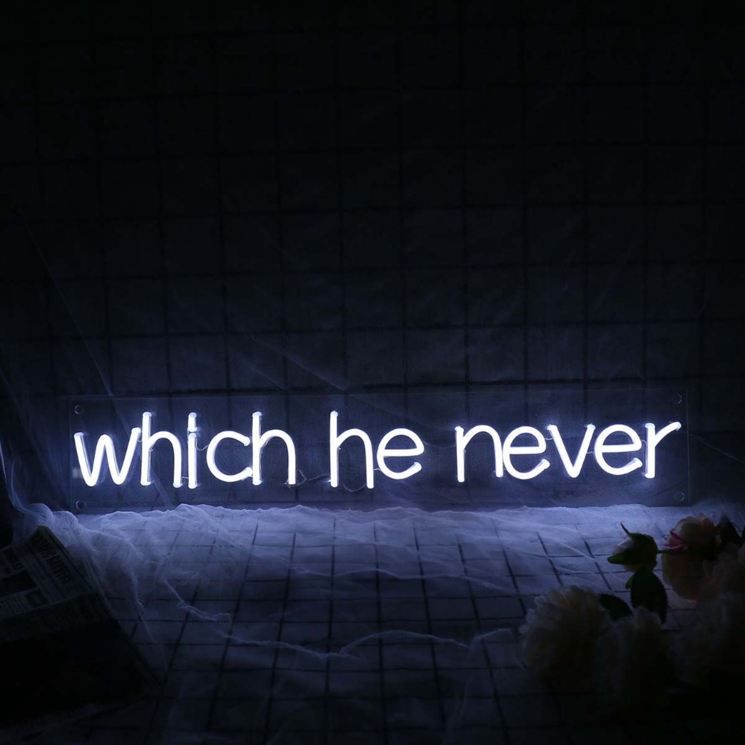 Which He Never White Led Neon Sign | Shineneon