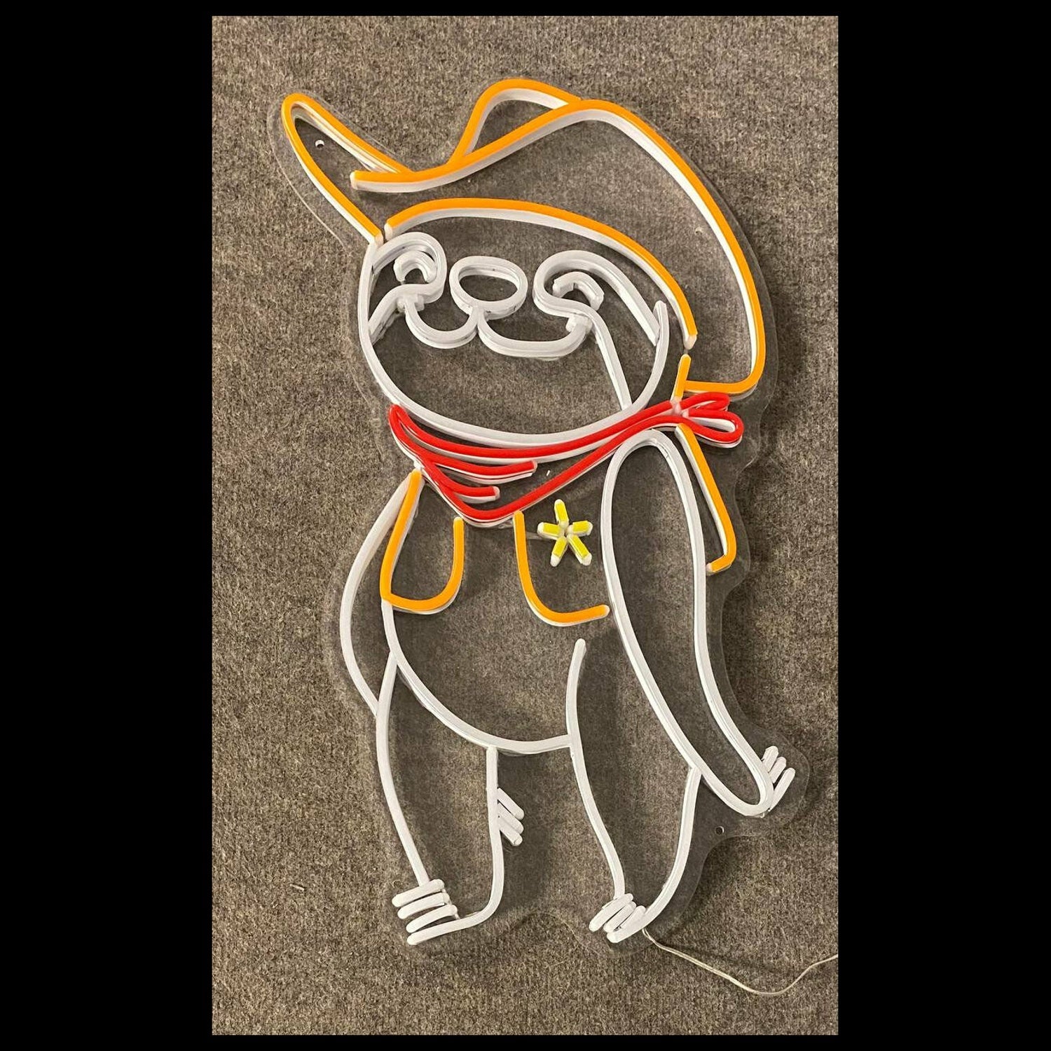 Whimsical Charm Of Lazy Sloth Cowboy Led Neon Sign Decor | Shineneon