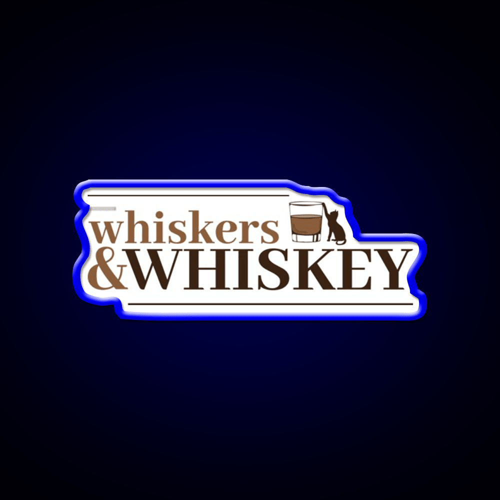 Whiskers And Whiskey Drink Bar Led Neon Sign Rgb Color - Shineneon
