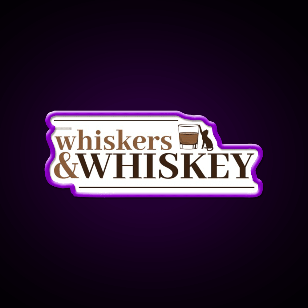 Whiskers And Whiskey Drink Bar Led Neon Sign Rgb Color - Shineneon