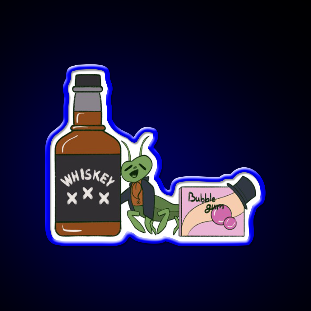 Whiskey And Bubblegum Cricket Neverafter Whiskey Drink Bar Led Neon Sign Rgb Color