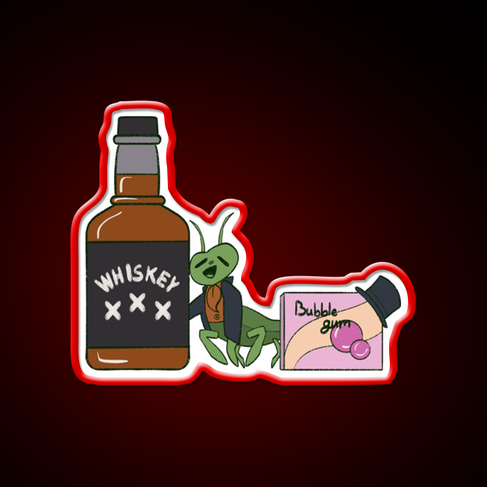 Whiskey And Bubblegum Cricket Neverafter Whiskey Drink Bar Led Neon Sign Rgb Color