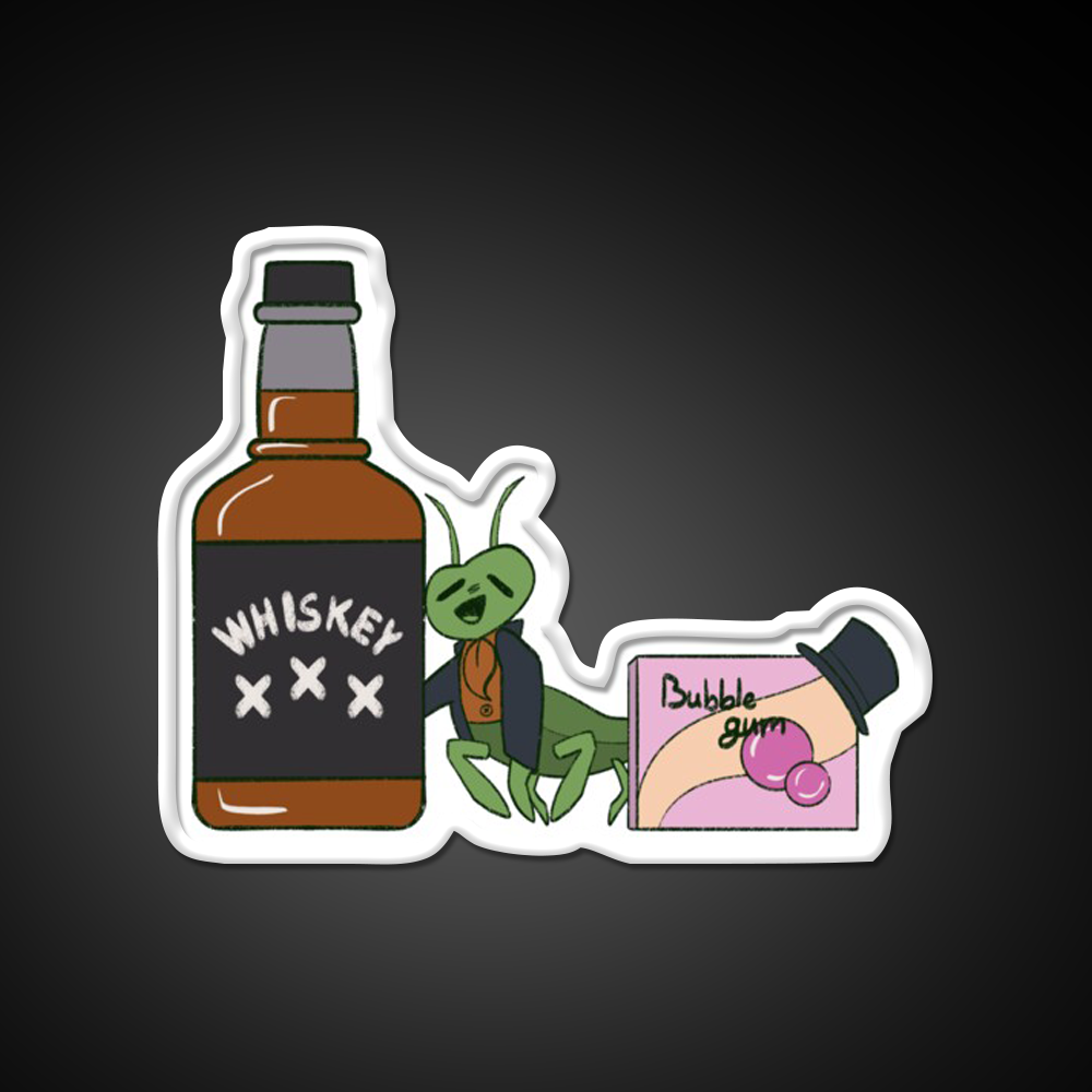 Whiskey And Bubblegum Cricket Neverafter Whiskey Drink Bar Led Neon Sign Rgb Color