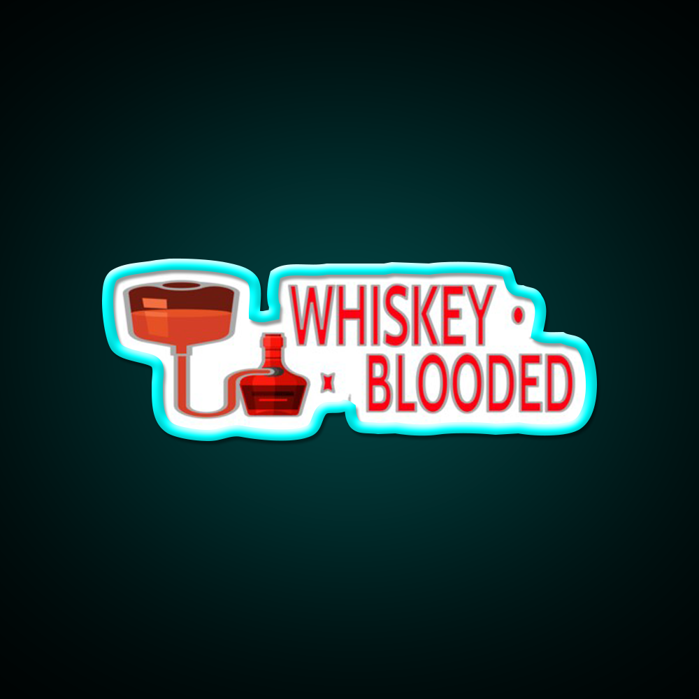 Whiskey Blooded Whiskey Drink Bar Led Neon Sign Rgb Color