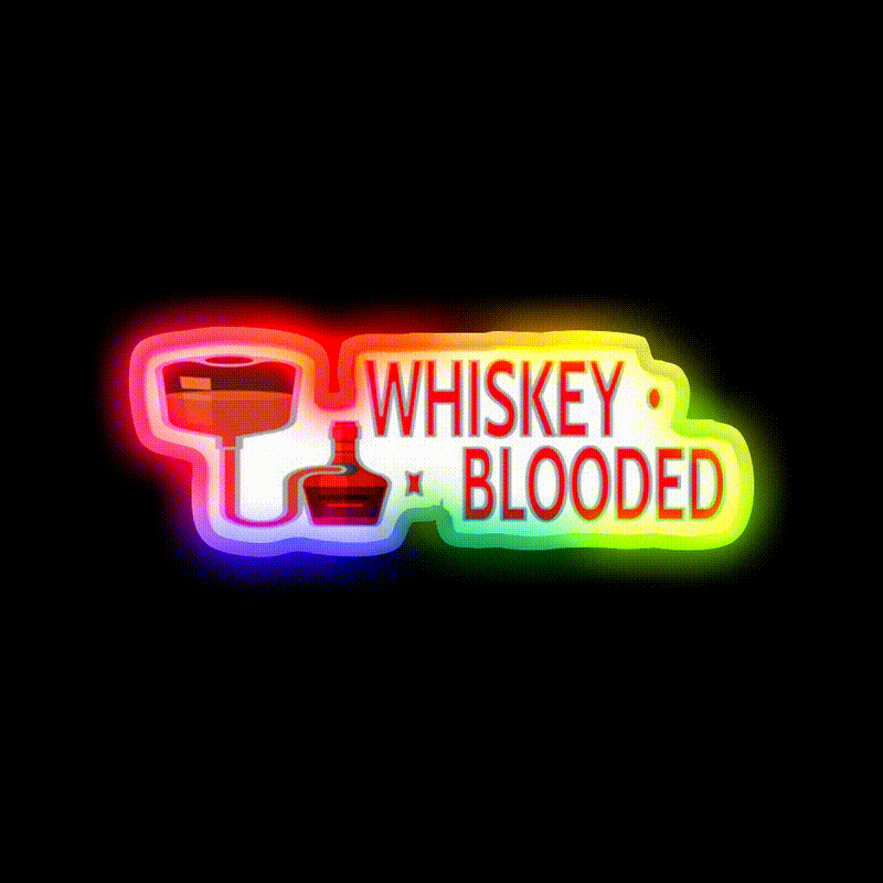 Whiskey Blooded Whiskey Drink Bar Led Neon Sign Rgb Color