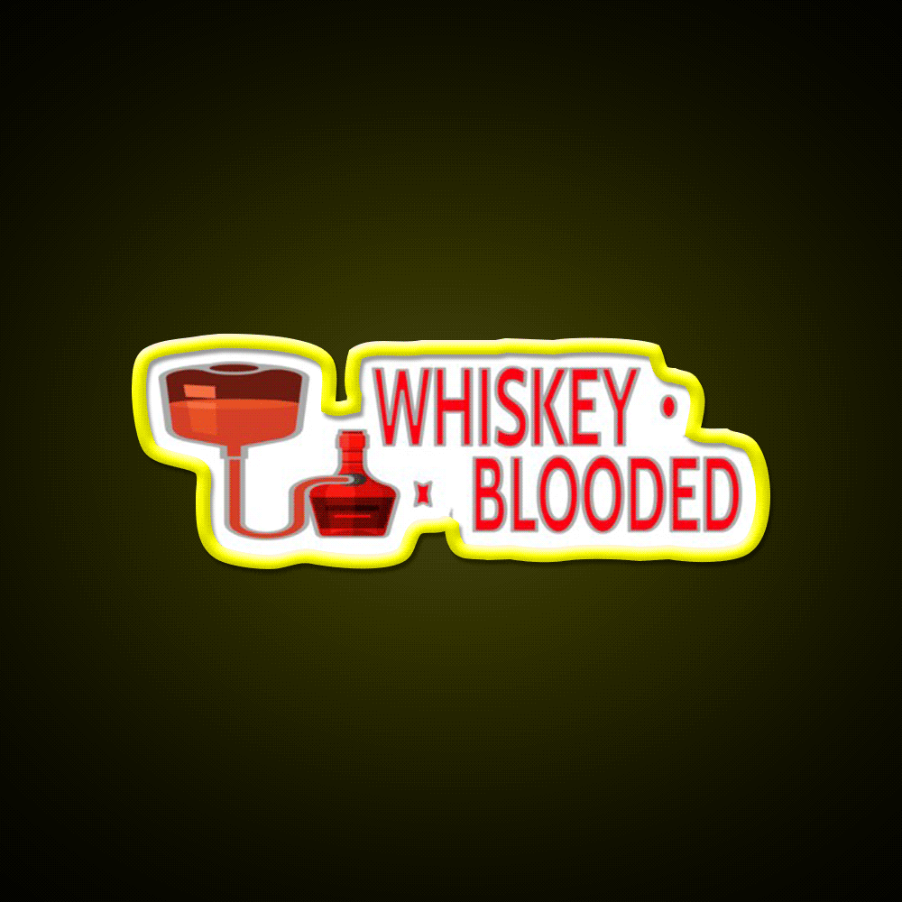 Whiskey Blooded Whiskey Drink Bar Led Neon Sign Rgb Color