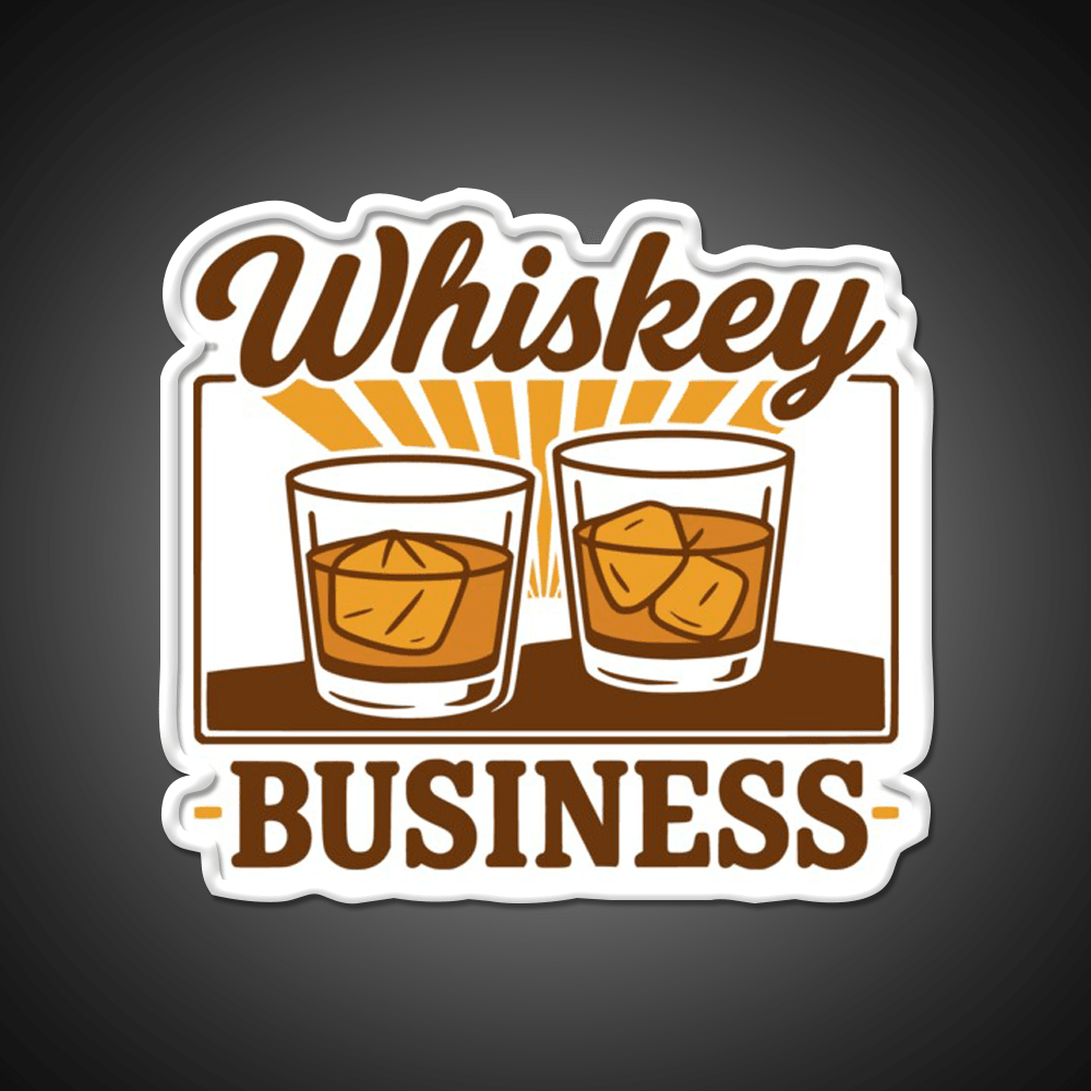 Whiskey Business Funny Whiskey Lover Whiskey Drink Bar Led Neon Sign Rgb Color - Shineneon