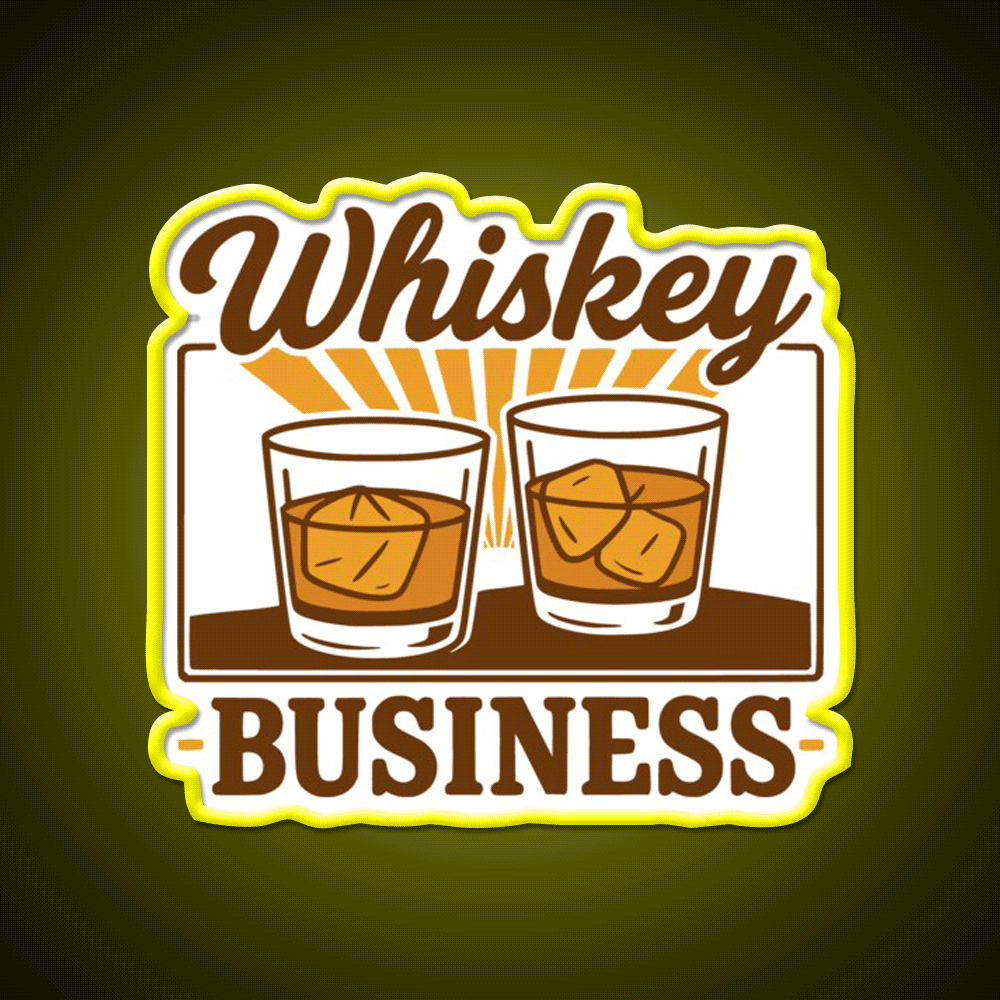 Whiskey Business Funny Whiskey Lover Whiskey Drink Bar Led Neon Sign Rgb Color