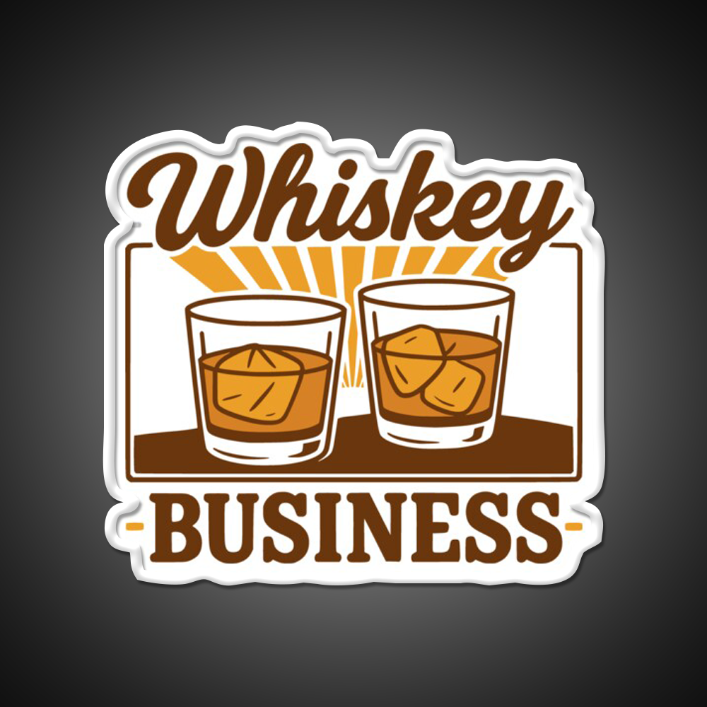 Whiskey Business Funny Whiskey Lover Whiskey Drink Bar Led Neon Sign Rgb Color