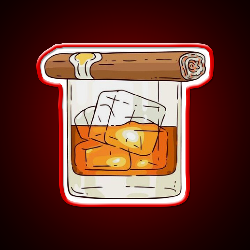 Whiskey Cigar Whiskey Drink Bar Led Neon Sign Rgb Color